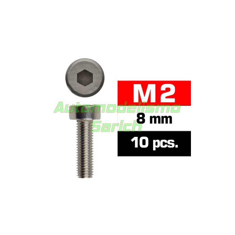 Tornillos cilíndricos 2x8mm (10u)