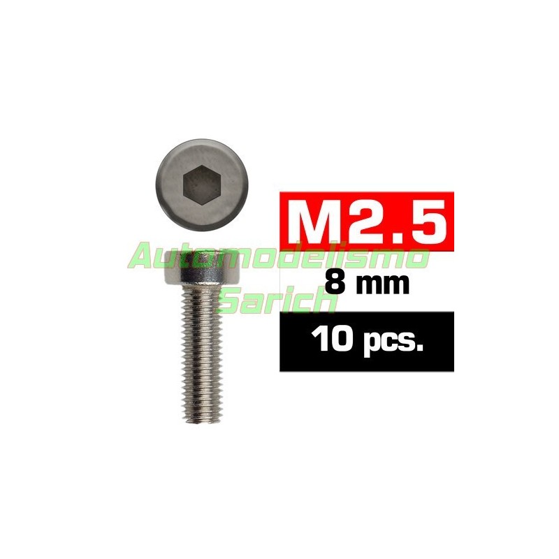 Tornillos cilíndricos 2'5x8mm (10u)
