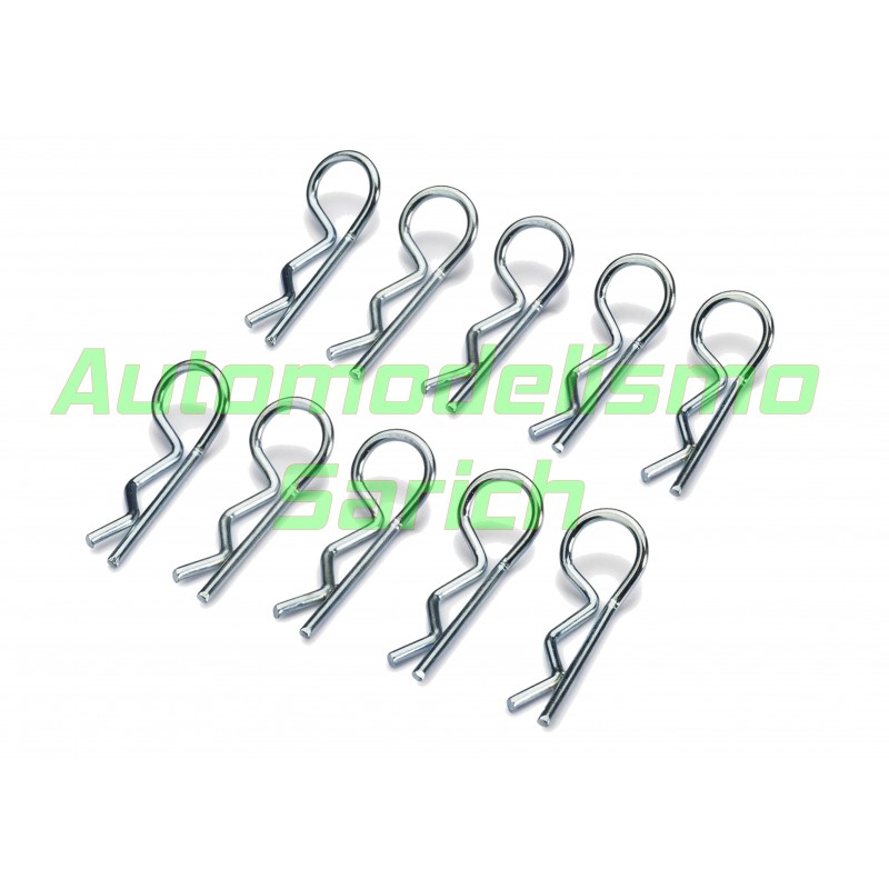 Clips de carrocería plateados (10unid.) Absima 1/10