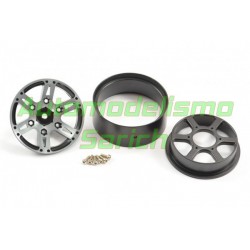 Llantas metálicas negras beadlock 1.9" Fastrax