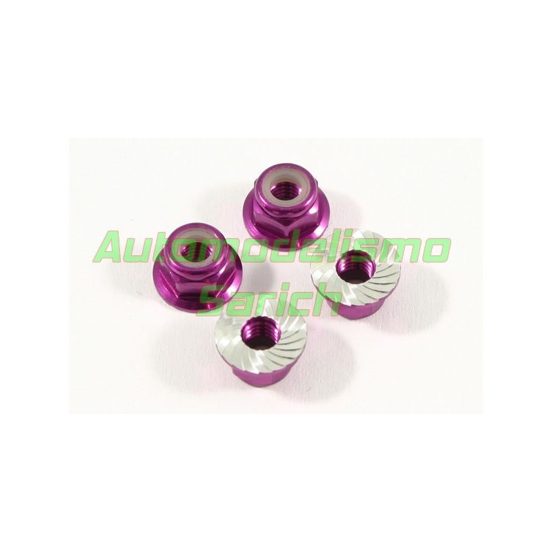 Tuercas estriadas M4 purpuras Fastrax