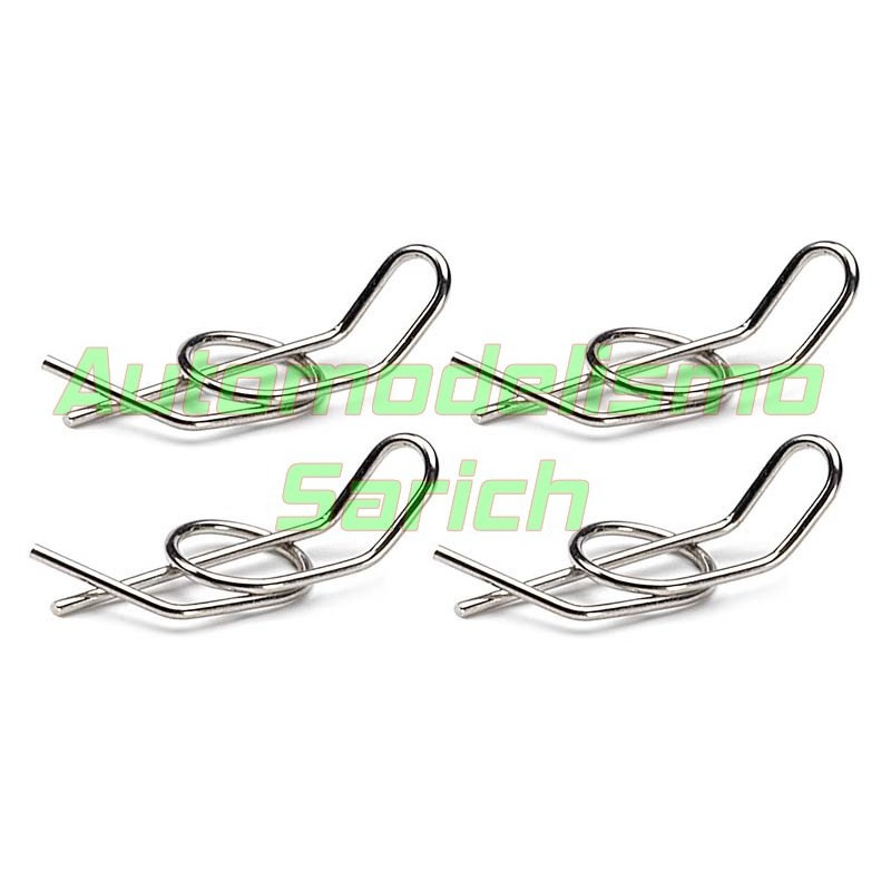 Clips seguridad carrocería plateados (4unid.) Absima 1/10