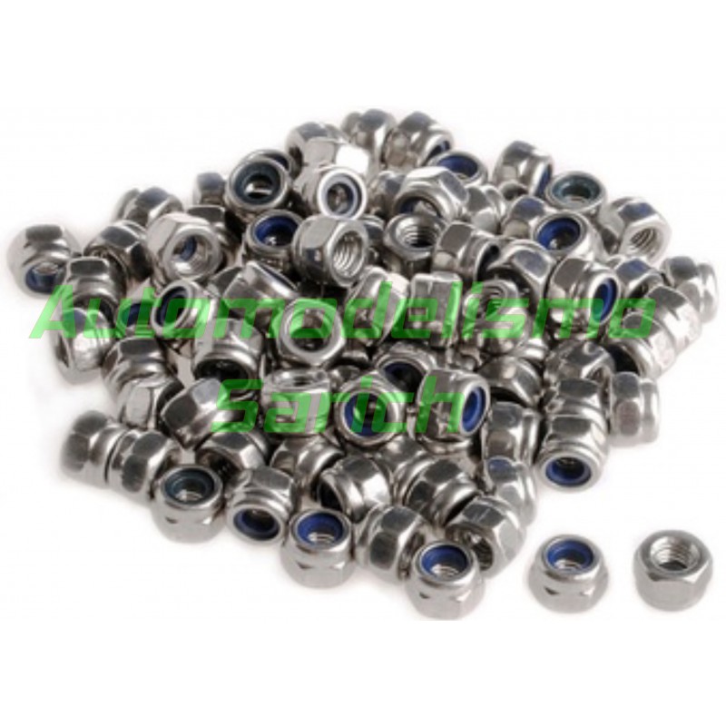 Tuercas autoblocantes M2 plateadas (10unid.) Automodelismo Sarich