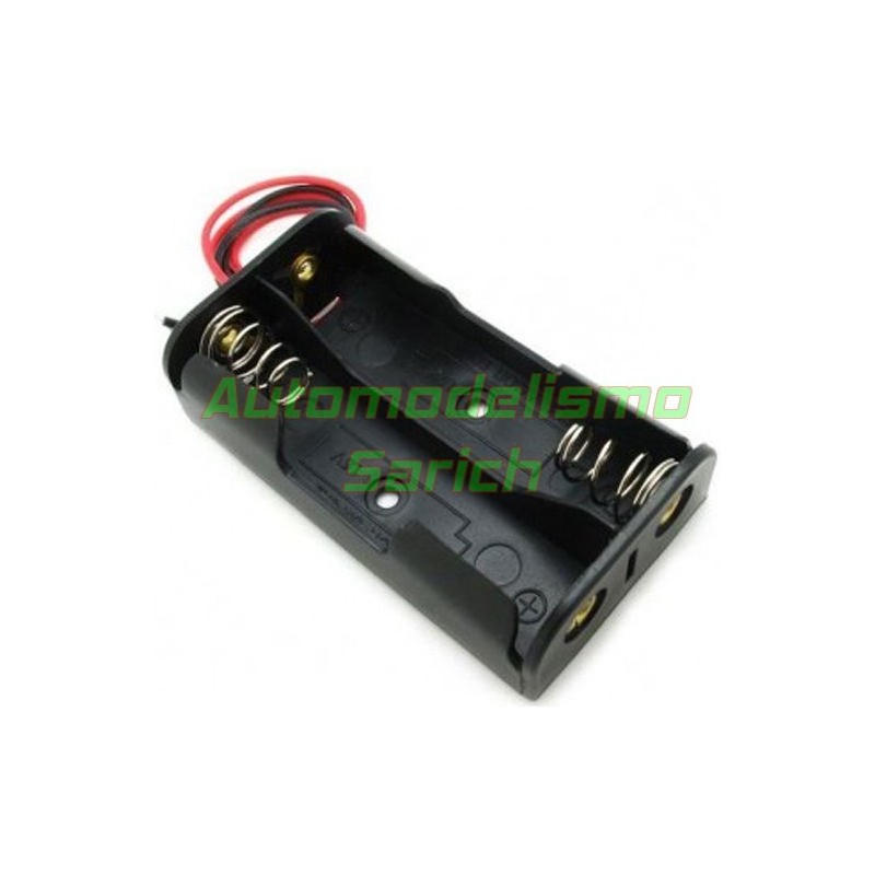 Porta pilas 2xAA sin conector Automodelismo Sarich