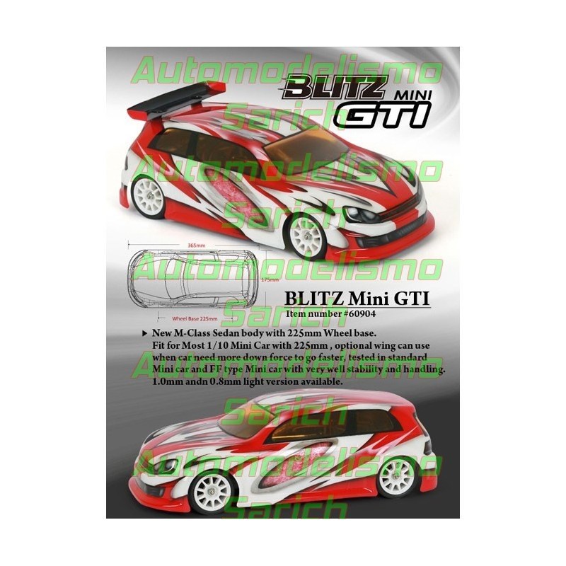 Carrocería GTI 225mm Tamiya M Blitz