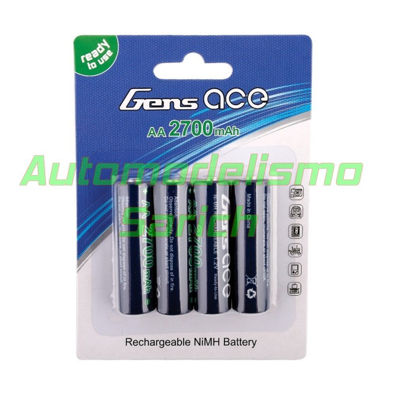 Pilas recargables Ni-Mh AA 2.700mAh Gens Ace