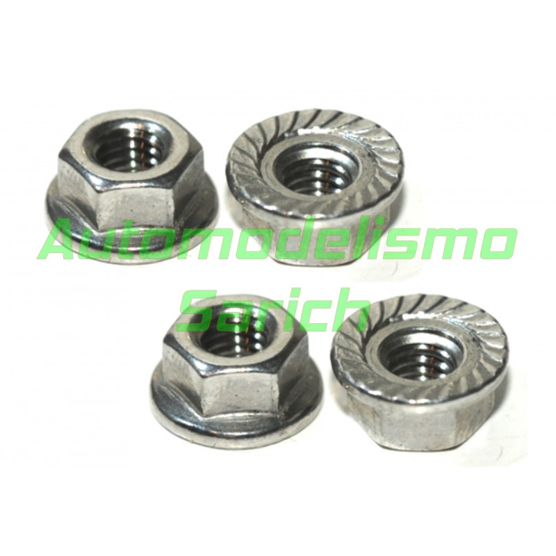 Tuercas estriadas M4 plateadas AS