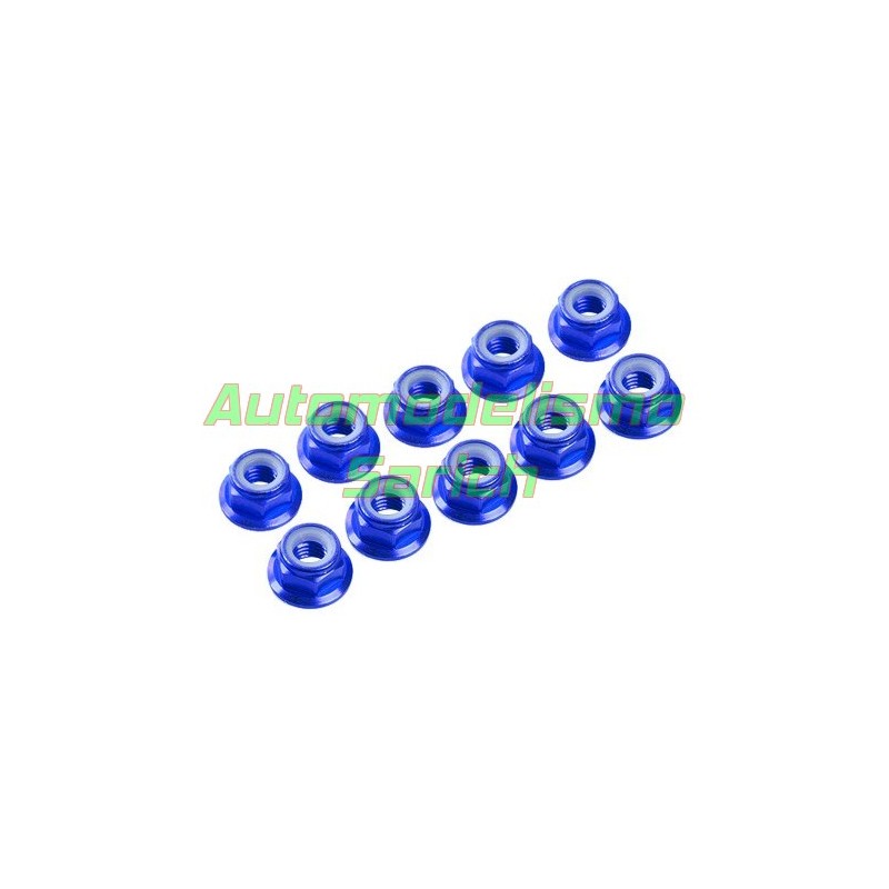 Tuerca autoblocante falged M3 AZUL UR (10u)
