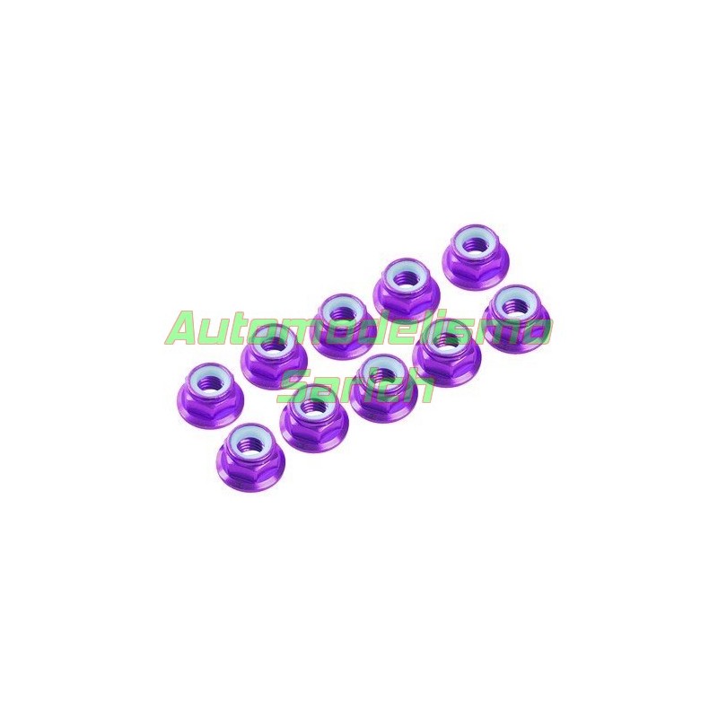 Tuerca autoblocante falged M3 PURPURA UR (10u)