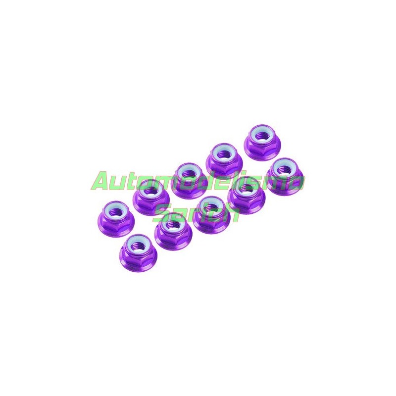 Tuerca autoblocante falged M4 PURPURA UR (10u)
