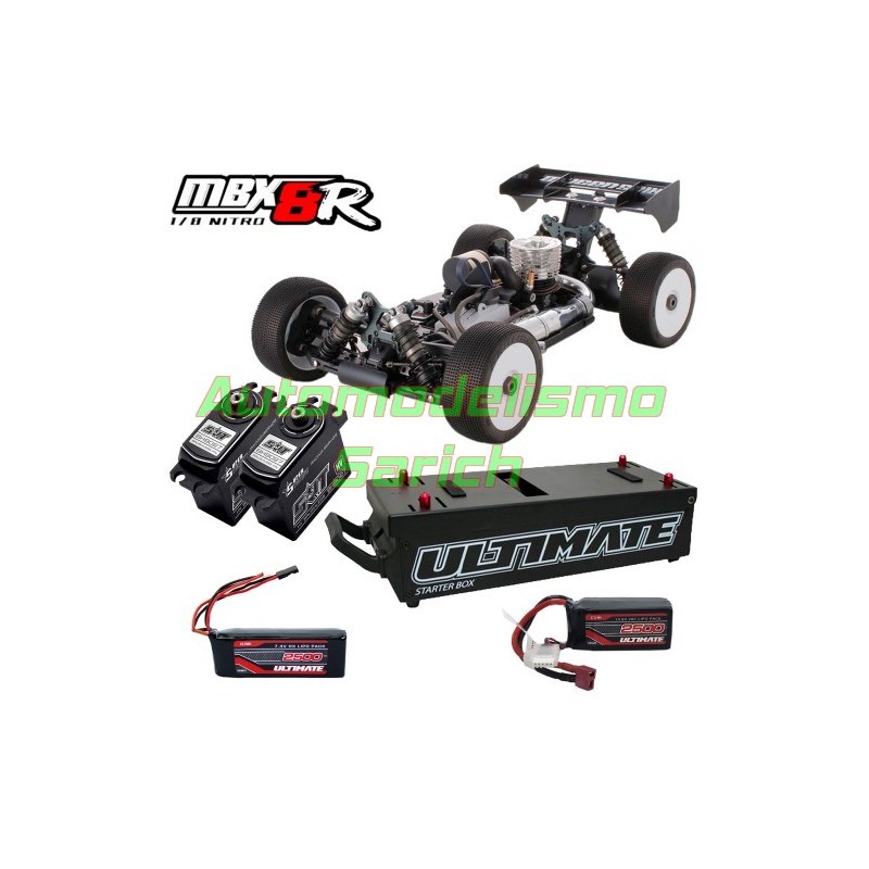 Mugen MBX8R NITRO + 2 SRT 9027 + Bat. receptor + Caja arrancadora
