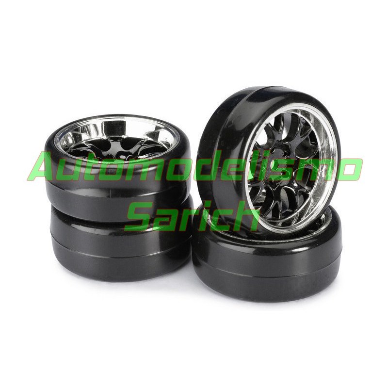 Coche drift 1/10 negro cromado (4unid.) Absima